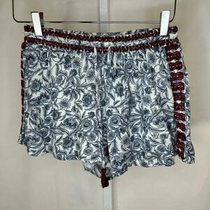 Japana Size Medium Floral Knit Shorts Embroidered Boho Bohemian Sleep